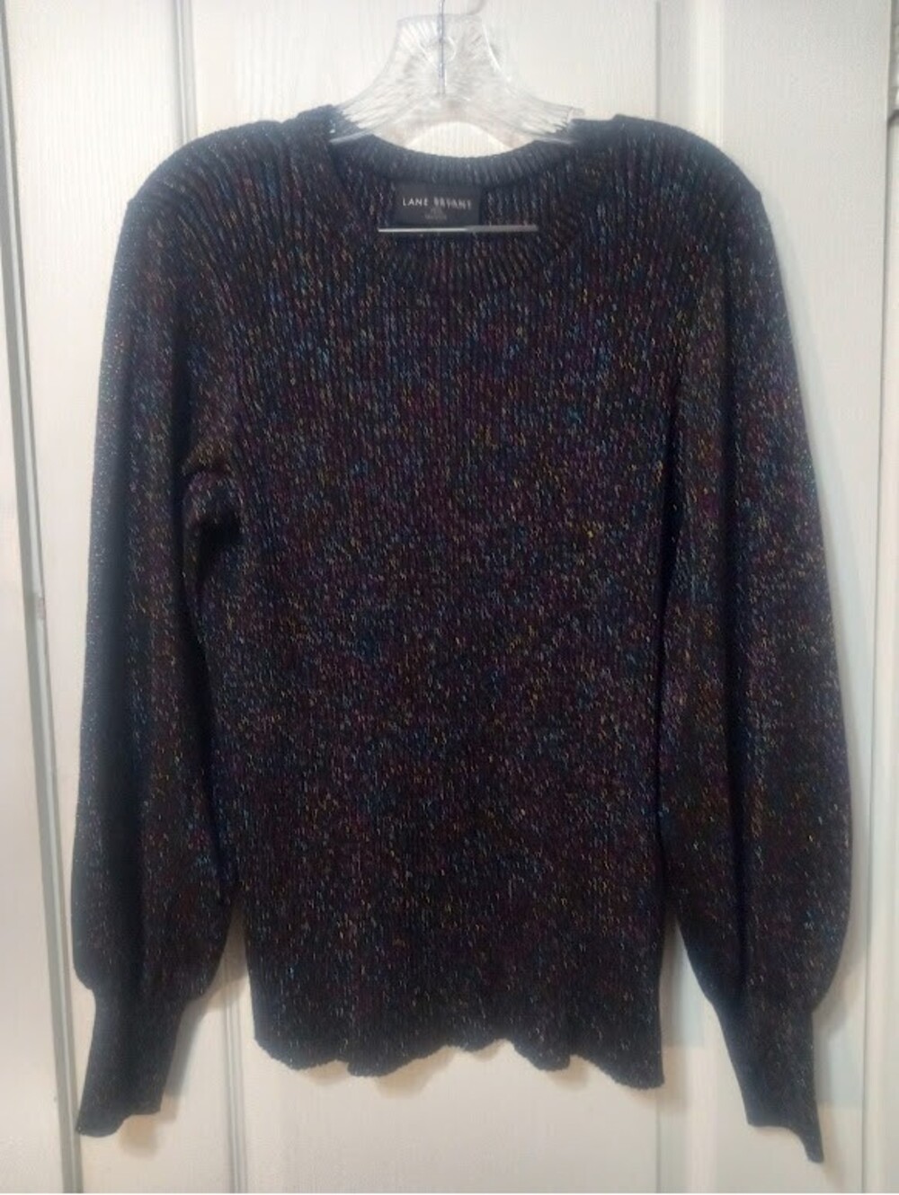 Multicolor Metallic Bishop‑Sleeve Sweater — Lane Bryant, Size 14/16
